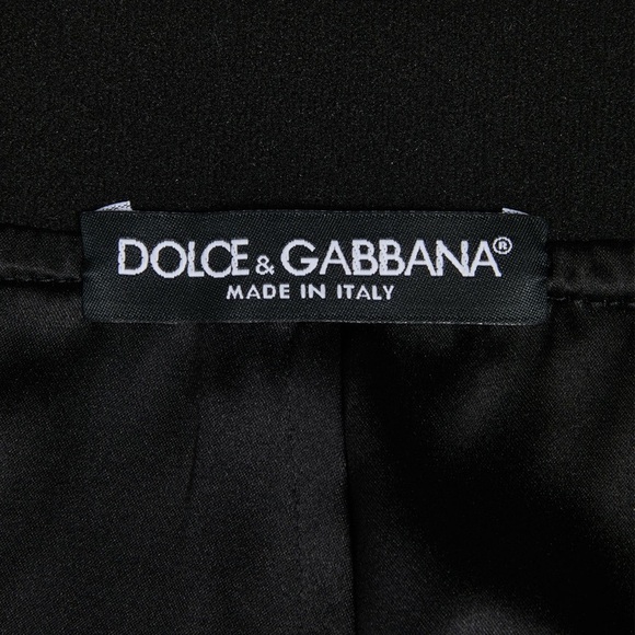 Dolce & Gabbana Silk Skirt Black Green Pink Floral Print Scalloped Grosgrain Zip - Picture 5 of 11